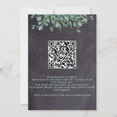 Rustic Eucalyptus Greenery QR Code Weddenschap Kaart (Achterkant)