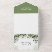 Rustic Eucalyptus Greenery Succulent Wedding All I In One Uitnodiging (Buitenkant)