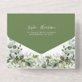 Rustic Eucalyptus Greenery Succulent Wedding All I In One Uitnodiging (Achterkant)