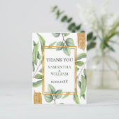 Rustic Eucalyptus Greenery Succulent Wedding Briefkaart (Staand voorkant)