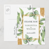 Rustic Eucalyptus Greenery Succulent Wedding Briefkaart (Voorkant / Achterkant)
