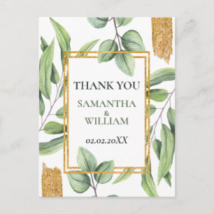 Rustic Eucalyptus Greenery Succulent Wedding Briefkaart