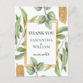 Rustic Eucalyptus Greenery Succulent Wedding Briefkaart (Voorkant)