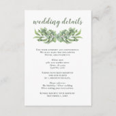 Rustic Eucalyptus Greenery Succulent Wedding Informatiekaartje (Voorkant)