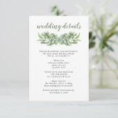 Rustic Eucalyptus Greenery Succulent Wedding Informatiekaartje (Staand voorkant)