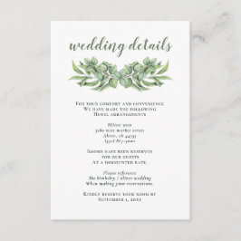 Rustic Eucalyptus Greenery Succulent Wedding Informatiekaartje