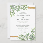 Rustic Eucalyptus Greenery Succulent Wedding Kaart (Voorkant)