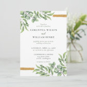 Rustic Eucalyptus Greenery Succulent Wedding Kaart (Staand voorkant)