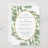 Rustic Eucalyptus Greenery Succulent Wedding Kaart (Voorkant)