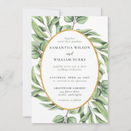 Rustic Eucalyptus Greenery Succulent Wedding Kaart