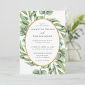Rustic Eucalyptus Greenery Succulent Wedding Kaart (Staand voorkant)