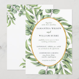 Rustic Eucalyptus Greenery Succulent Wedding Kaart