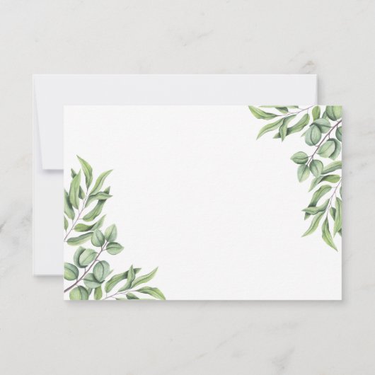 Rustic Eucalyptus Greenery Succulent Wedding RSVP Kaartje (Achterkant)