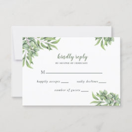 Rustic Eucalyptus Greenery Succulent Wedding RSVP Kaartje