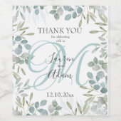 Rustic Eucalyptus Greenery trouwwijn Wijn Etiket (Enkel label)