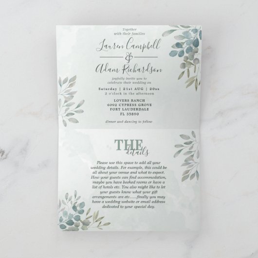 Rustic Eucalyptus & Greenery Waterverf Wedding (Binnen)