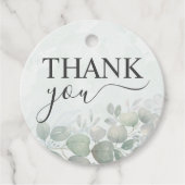 Rustic Eucalyptus Greenery Waterverf Wedding Bedankjes Labels (Voorkant)