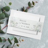 Rustic Eucalyptus Greenery Waterverf Wedding Uitnodigingen Wikkel