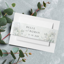 Rustic Eucalyptus Greenery Waterverf Wedding Uitnodigingen Wikkel