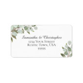 Rustic Eucalyptus & Greenery Wedding Address Etiket (Voorkant)