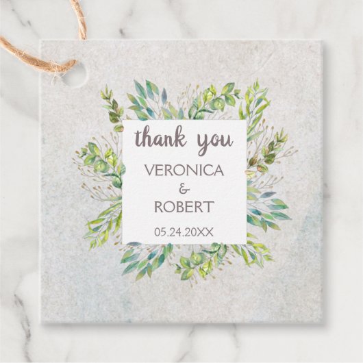 Rustic Eucalyptus Greenery Wedding Bedankjes Labels (Voorkant)