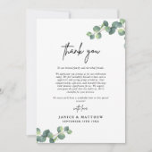 Rustic Eucalyptus Greenery Wedding Bedankkaart (Voorkant)