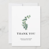 Rustic Eucalyptus Greenery Wedding Bedankkaart (Voorkant)