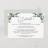 Rustic Eucalyptus Greenery Wedding Details  Informatiekaartje (Voorkant / Achterkant)