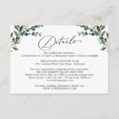 Rustic Eucalyptus Greenery Wedding Details Informatiekaartje (Voorkant)