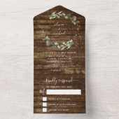 Rustic Eucalyptus Greenery Wedding Elegant All In One Uitnodiging (Binnen)
