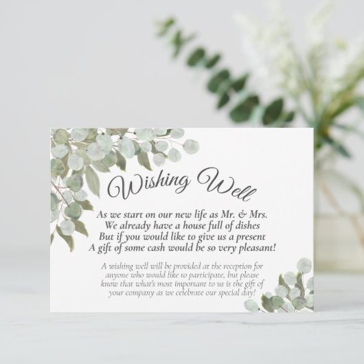 Rustic Eucalyptus & Greenery Wedding Goed Informatiekaartje (Staand voorkant)