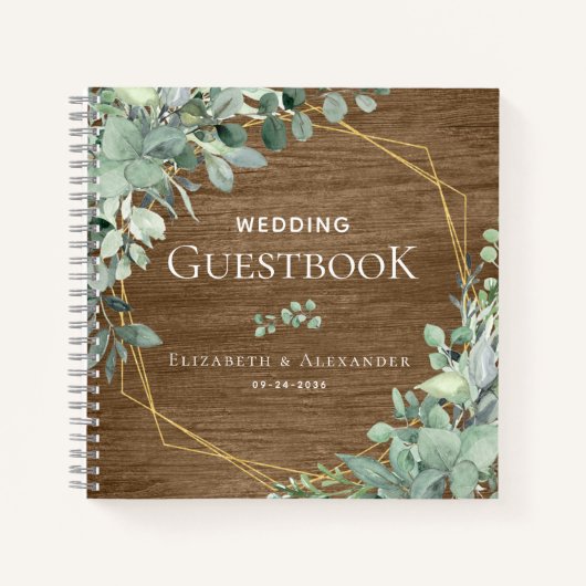 Rustic Eucalyptus Greenery Wedding Guest Book Notitieboek (Voorkant)