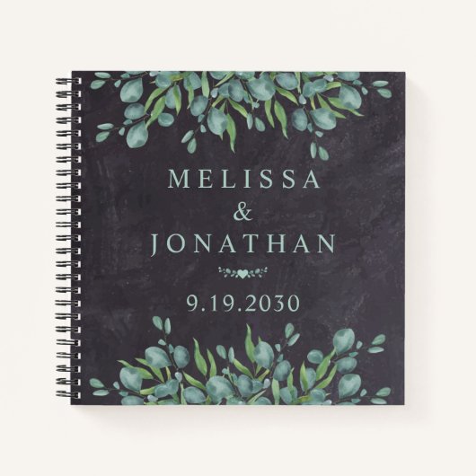 Rustic Eucalyptus Greenery Wedding Guestbook Notitieboek (Voorkant)