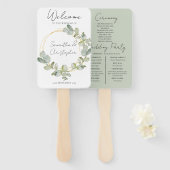 Rustic Eucalyptus Greenery Wedding Handwaaier (Voorkant en achterkant)