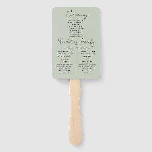 Rustic Eucalyptus Greenery Wedding Handwaaier (Achterkant)