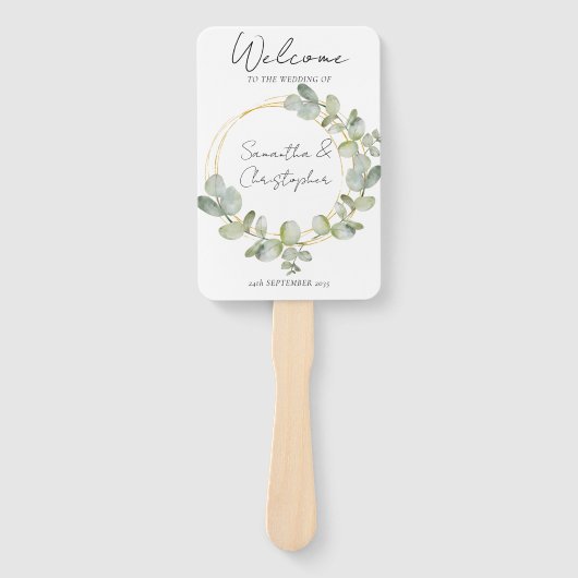 Rustic Eucalyptus Greenery Wedding Handwaaier (Voorkant)