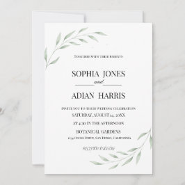 Rustic Eucalyptus Greenery Wedding Invitation Kaart
