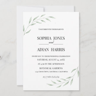 Rustic Eucalyptus Greenery Wedding Invitation Kaart