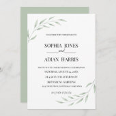 Rustic Eucalyptus Greenery Wedding Invitation Kaart (Voorkant / Achterkant)