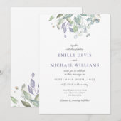 Rustic Eucalyptus Greenery Wedding Invitation Kaart (Voorkant / Achterkant)