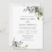 Rustic Eucalyptus Greenery Wedding Kaart (Voorkant)