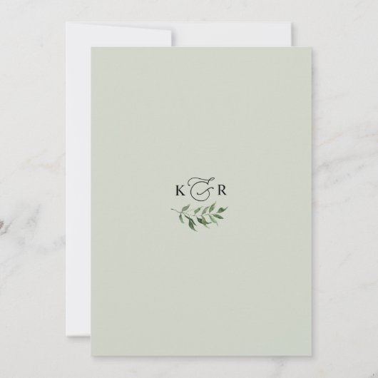 Rustic Eucalyptus Greenery Wedding Kaart (Achterkant)