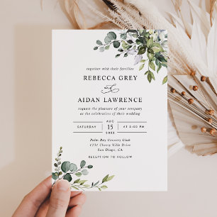 Rustic Eucalyptus Greenery Wedding Kaart