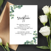 Rustic Eucalyptus Greenery Wedding Reception Informatiekaartje