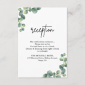 Rustic Eucalyptus Greenery Wedding Reception Informatiekaartje (Voorkant)