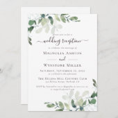Rustic Eucalyptus Greenery Wedding Reception Kaart (Voorkant / Achterkant)