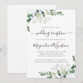 Rustic Eucalyptus Greenery Wedding Reception nodig Kaart (Voorkant / Achterkant)