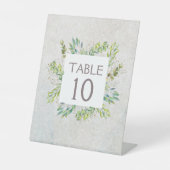 Rustic Eucalyptus Greenery Wedding Reception Reclamebord Met Voetstuk (Voorkant)