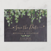 Rustic Eucalyptus Greenery Wedding Save the Date Aankondigingskaart (Voorkant)