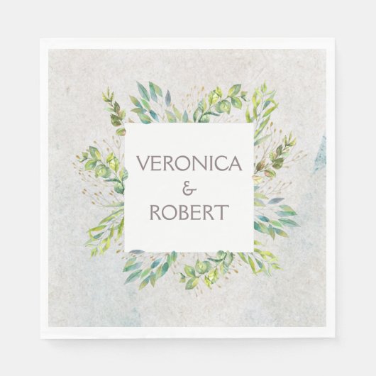 Rustic Eucalyptus Greenery Wedding Servet (Voorkant)